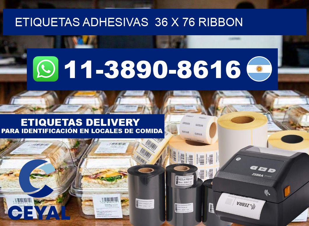Etiquetas adhesivas 36 x 76 ribbon