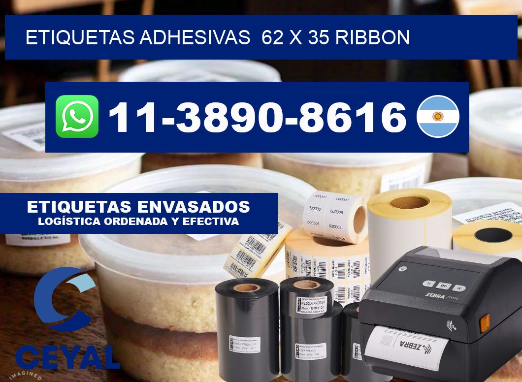 Etiquetas adhesivas 62 x 35 ribbon