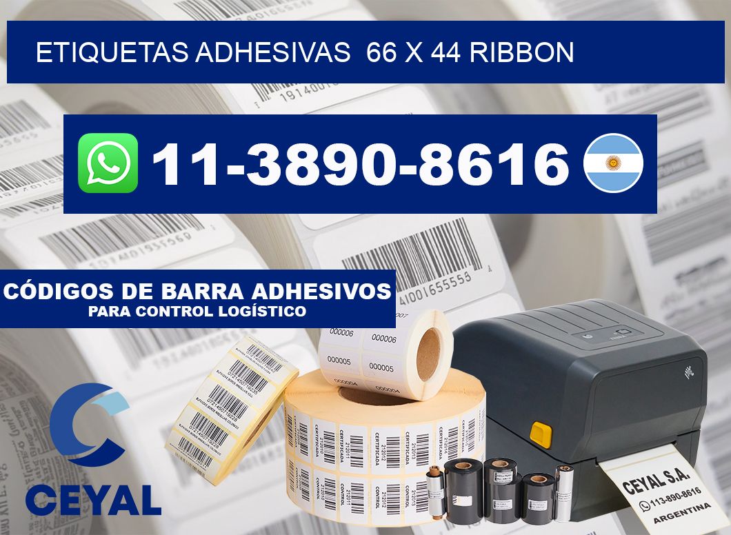 Etiquetas adhesivas  66 x 44 ribbon