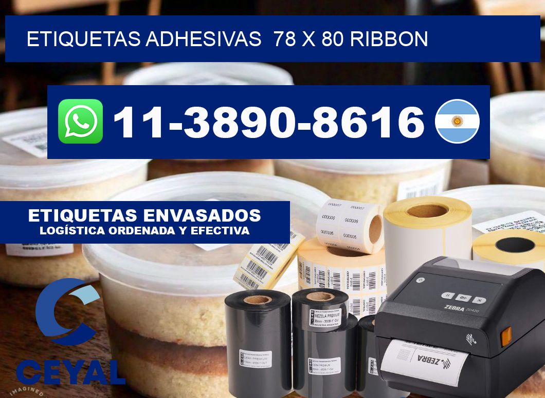 Etiquetas adhesivas  78 x 80 ribbon