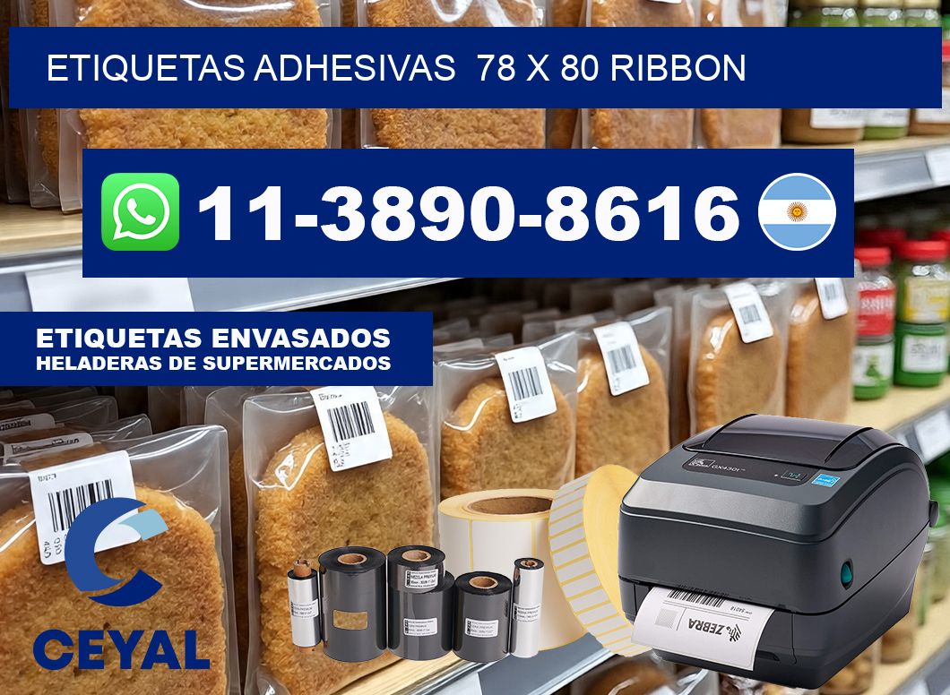 Etiquetas adhesivas  78 x 80 ribbon