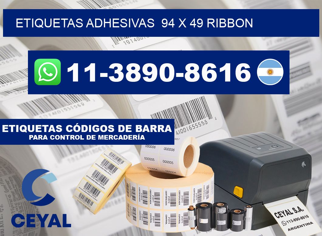 Etiquetas adhesivas  94 x 49 ribbon