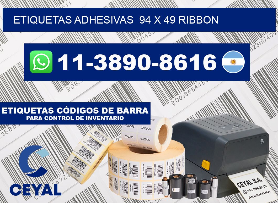 Etiquetas adhesivas  94 x 49 ribbon