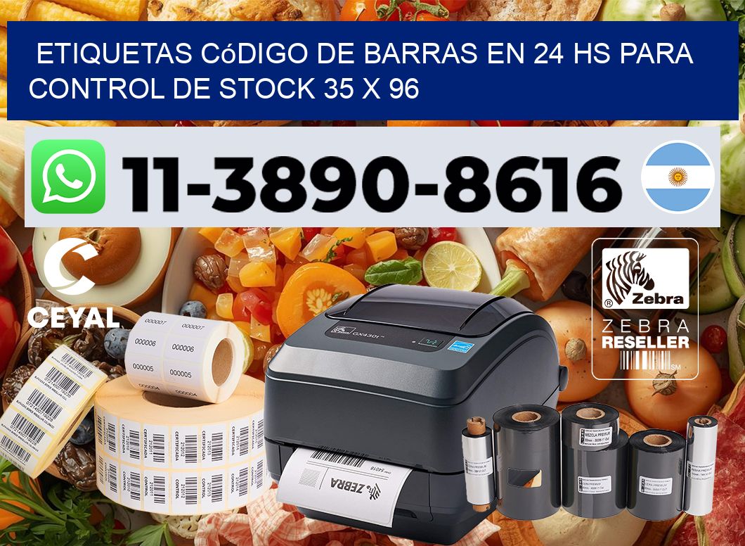 Etiquetas código de barras en 24 hs para control de stock 35 x 96