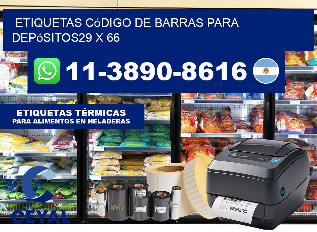 Etiquetas código de barras para depósitos29 x 66