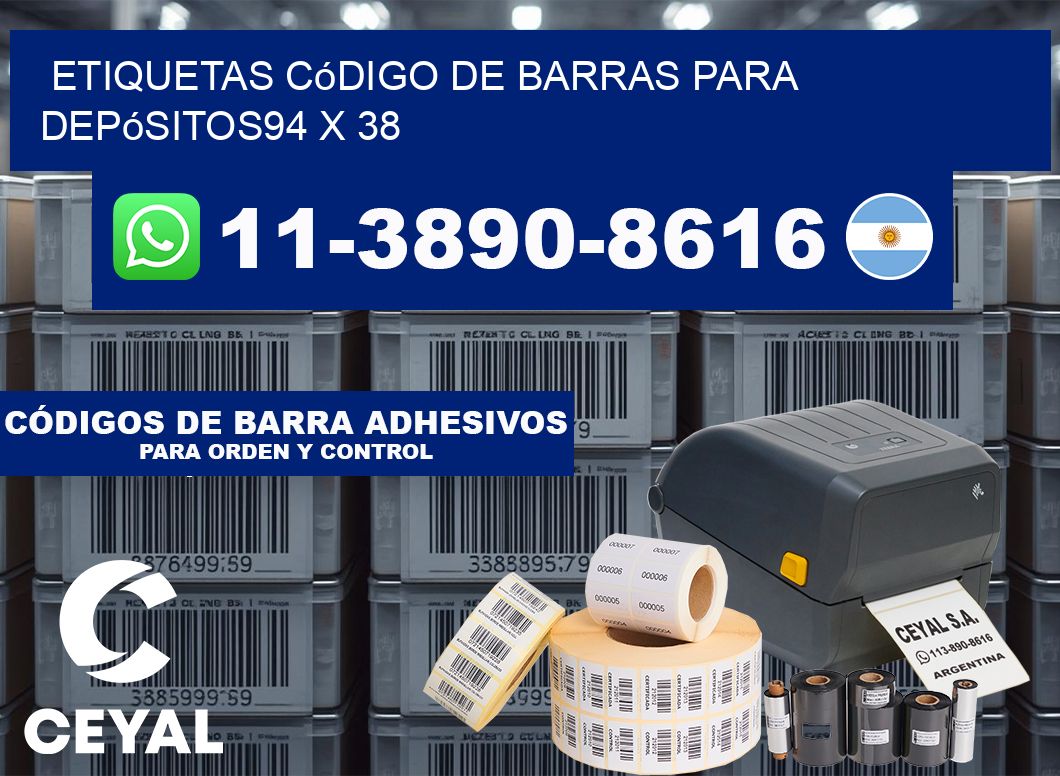 Etiquetas código de barras para depósitos94 x 38