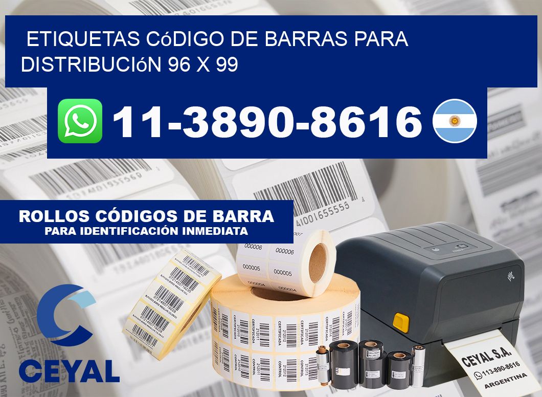 Etiquetas código de barras para distribución 96 x 99