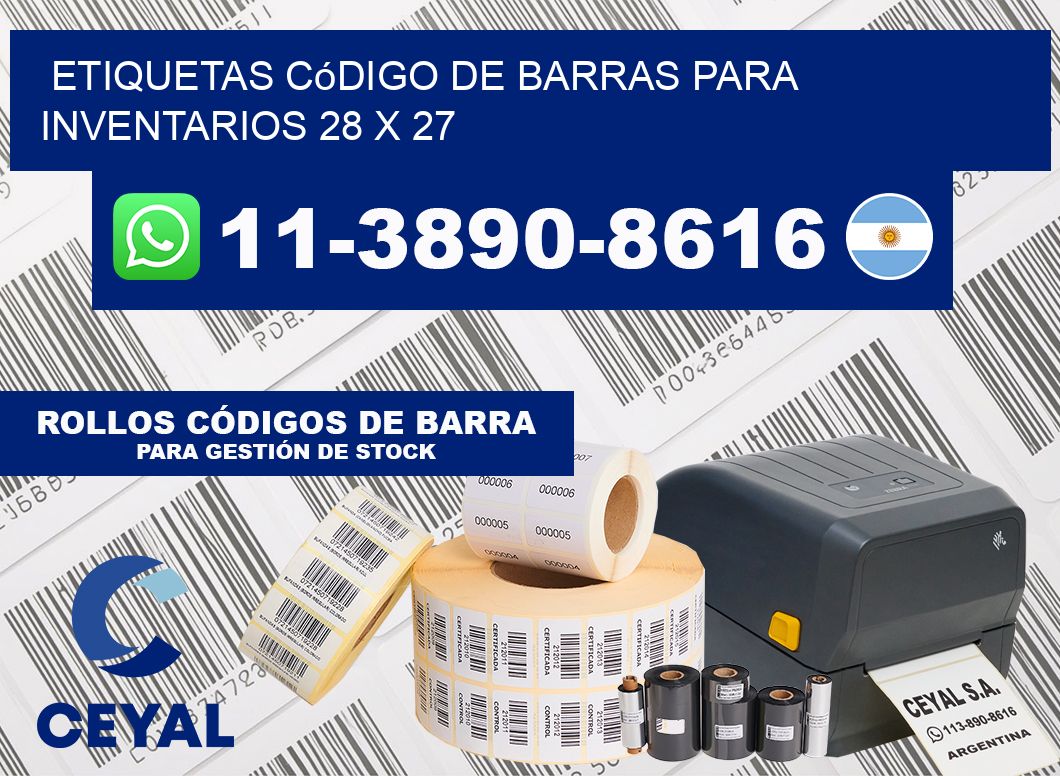 Etiquetas código de barras para inventarios 28 x 27