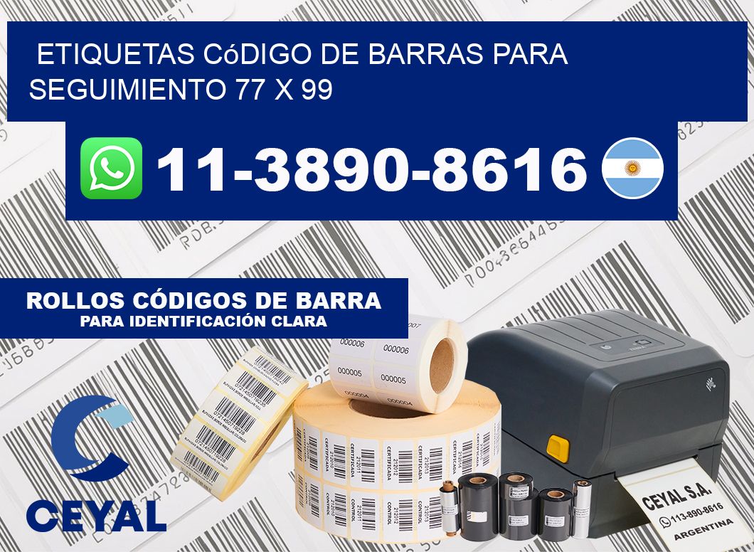 Etiquetas código de barras para seguimiento 77 x 99