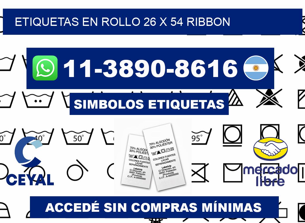 Etiquetas en rollo 26 x 54 ribbon