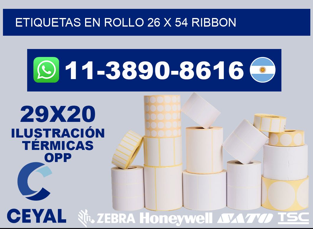 Etiquetas en rollo 26 x 54 ribbon