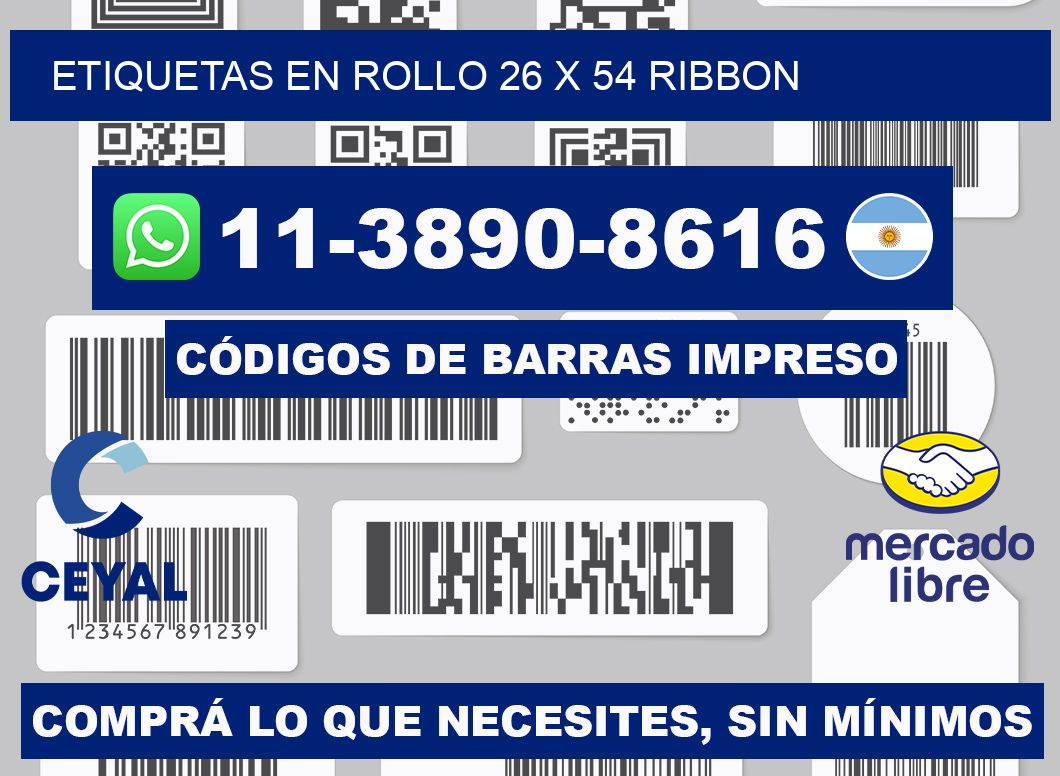 Etiquetas en rollo 26 x 54 ribbon