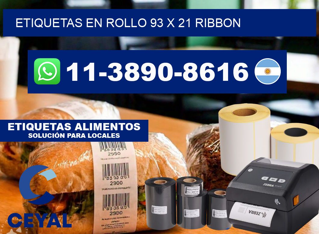 Etiquetas en rollo 93 x 21 ribbon
