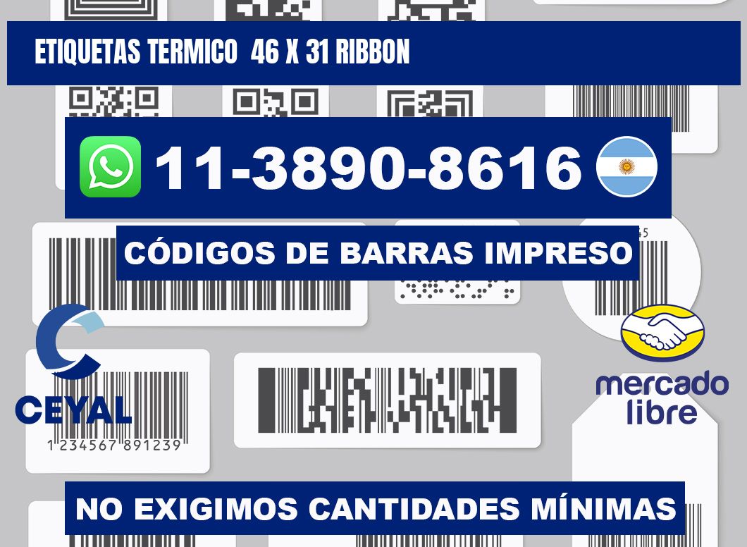 Etiquetas termico  46 x 31 ribbon