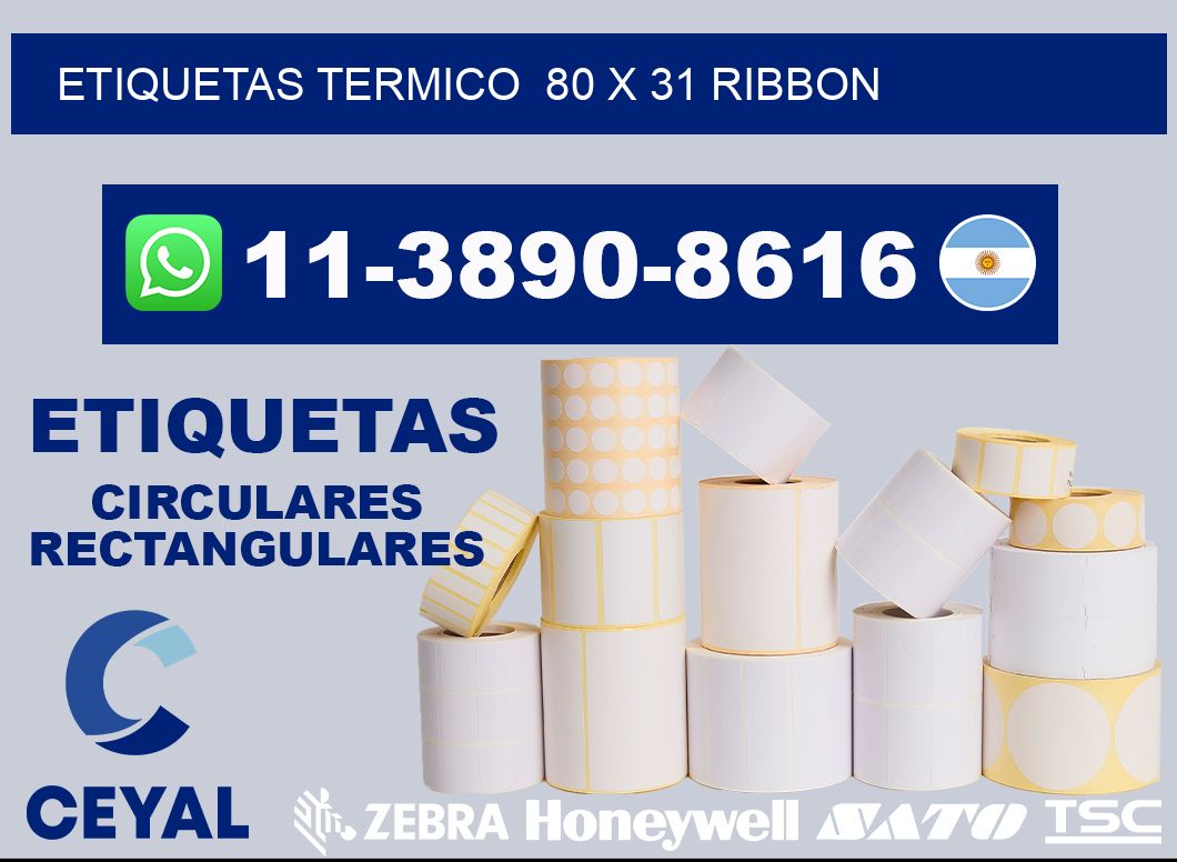 Etiquetas termico  80 x 31 ribbon