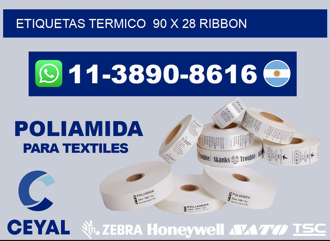 Etiquetas termico  90 x 28 ribbon