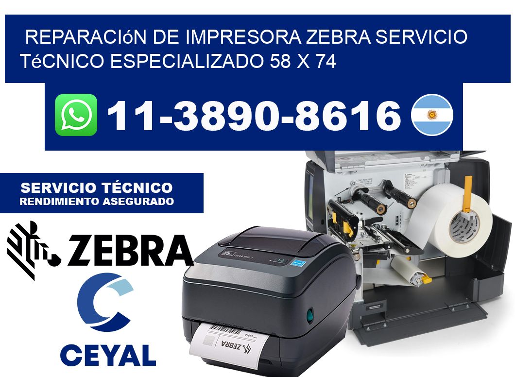 Reparación de Impresora Zebra Servicio Técnico Especializado 58 x 74