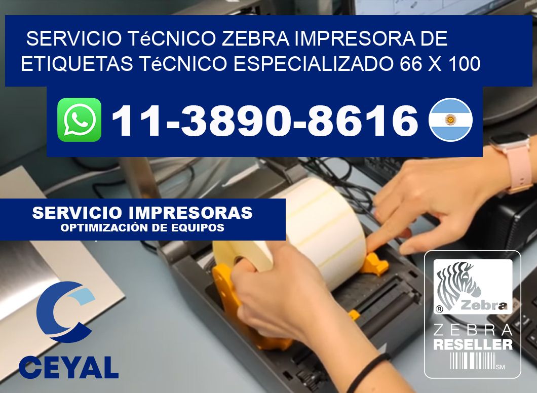Servicio Técnico Zebra Impresora de Etiquetas Técnico Especializado 66 x 100