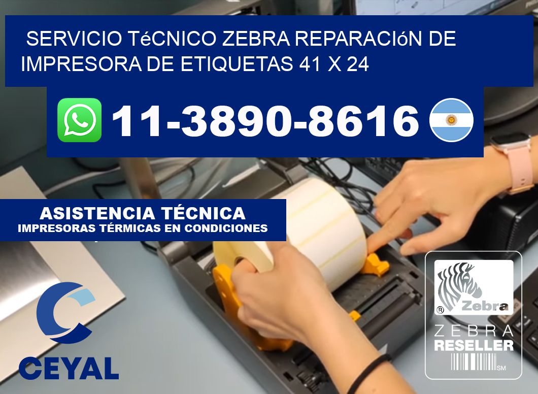 Servicio Técnico Zebra Reparación de Impresora de Etiquetas 41 x 24