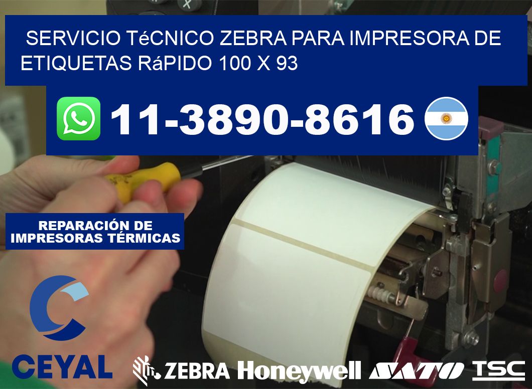 Servicio Técnico Zebra para Impresora de Etiquetas Rápido 100 x 93