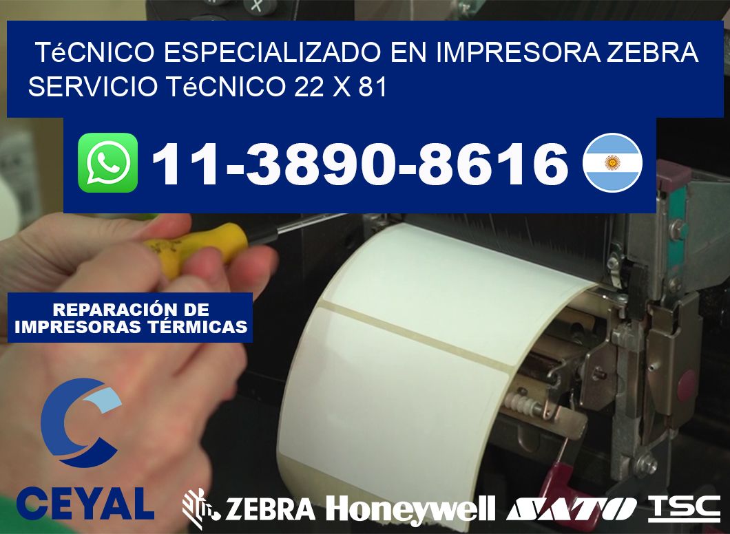 Técnico Especializado en Impresora Zebra Servicio Técnico 22 x 81