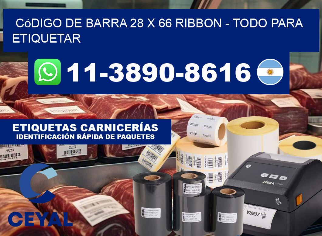 código de barra 28 x 66 ribbon - Todo para Etiquetar