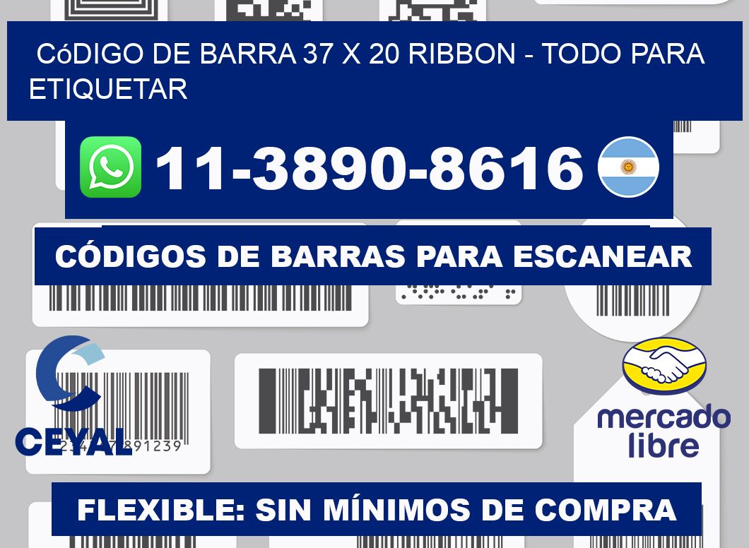 código de barra 37 x 20 ribbon - Todo para Etiquetar