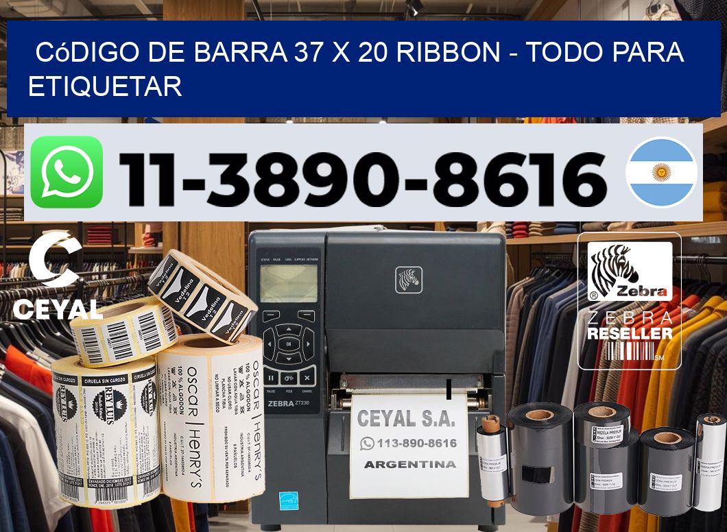 código de barra 37 x 20 ribbon - Todo para Etiquetar