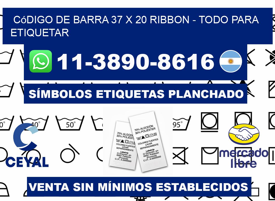 código de barra 37 x 20 ribbon - Todo para Etiquetar