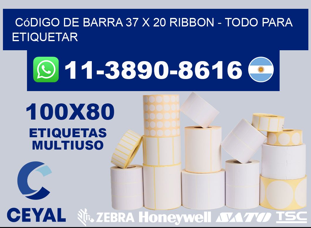 código de barra 37 x 20 ribbon – Todo para Etiquetar
