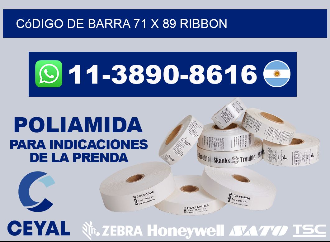 código de barra 71 x 89 ribbon