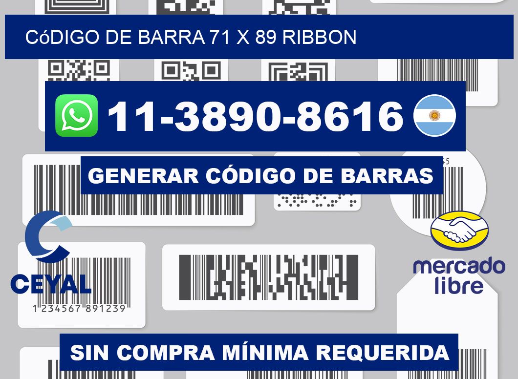 código de barra 71 x 89 ribbon