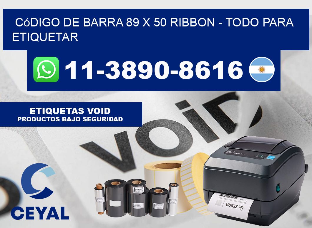 código de barra 89 x 50 ribbon - Todo para Etiquetar