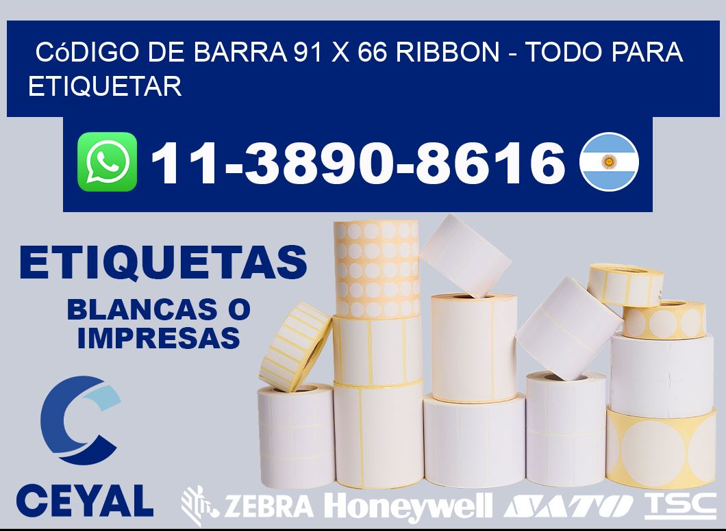 código de barra 91 x 66 ribbon - Todo para Etiquetar