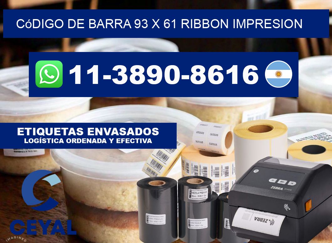 código de barra 93 x 61 ribbon impresion