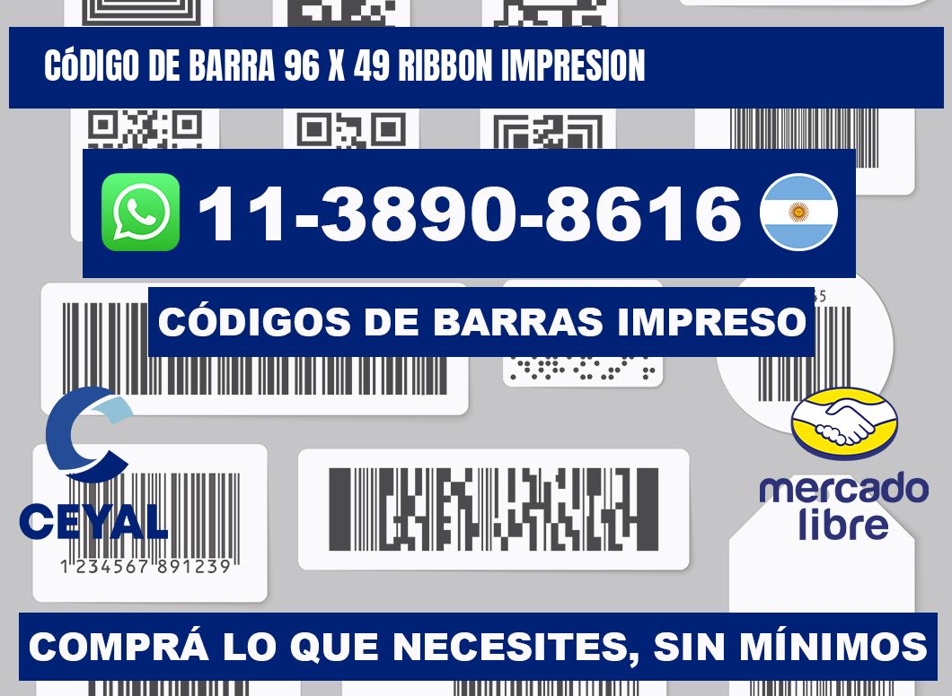 código de barra 96 x 49 ribbon impresion