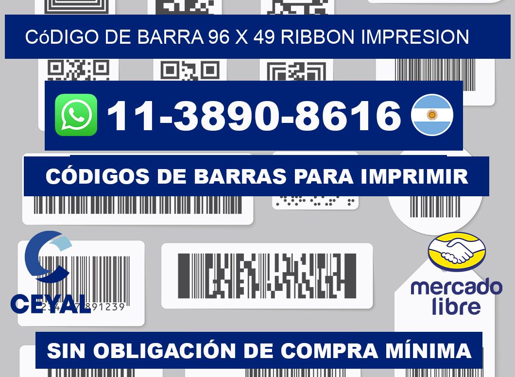 código de barra 96 x 49 ribbon impresion