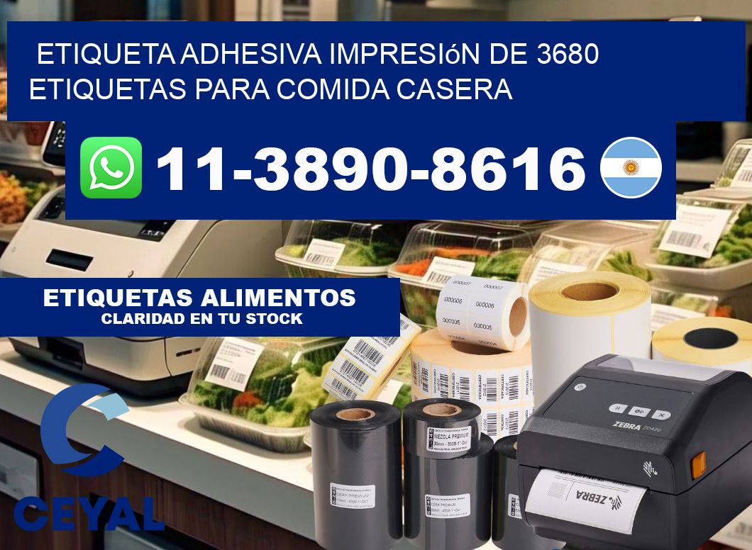 etiqueta adhesiva impresión de 3680 etiquetas para comida casera