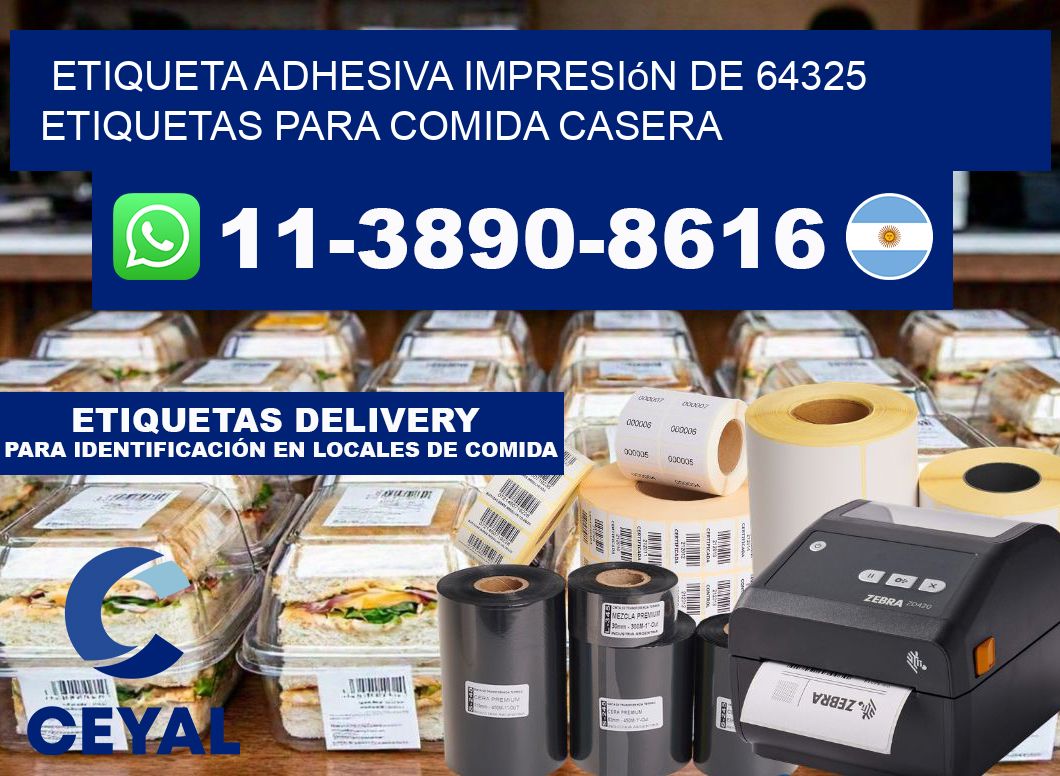etiqueta adhesiva impresión de 64325 etiquetas para comida casera
