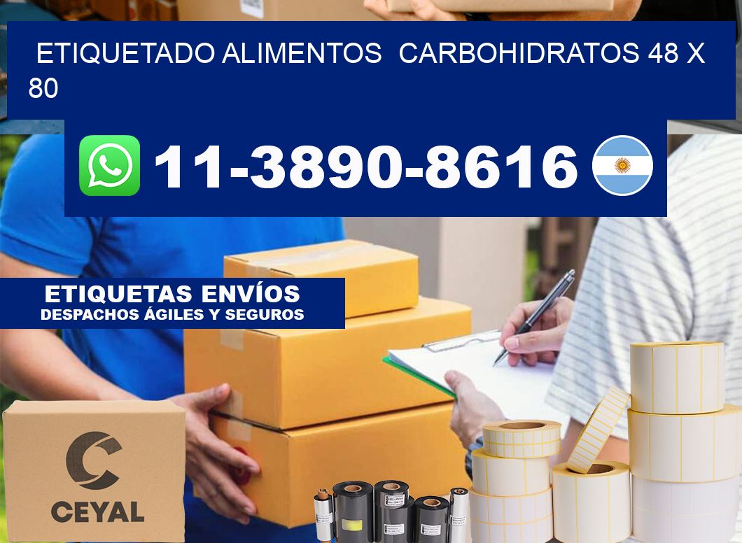 etiquetado alimentos  Carbohidratos 48 x 80