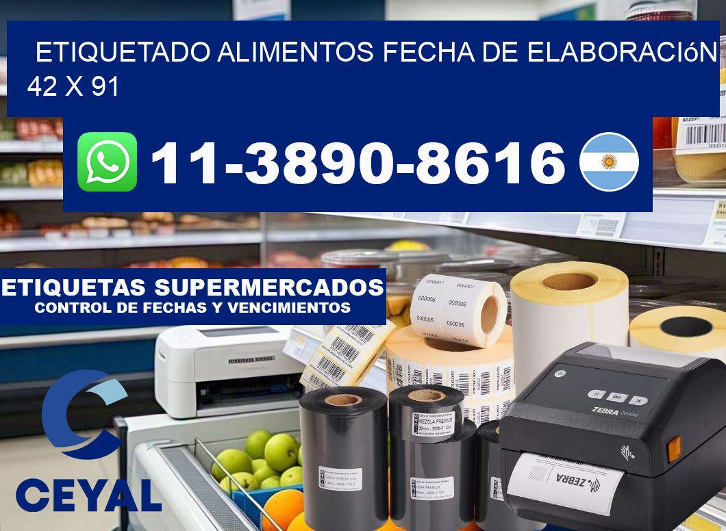 etiquetado alimentos Fecha de elaboración 42 x 91