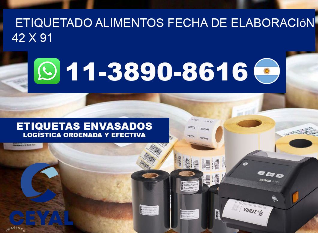 etiquetado alimentos Fecha de elaboración 42 x 91