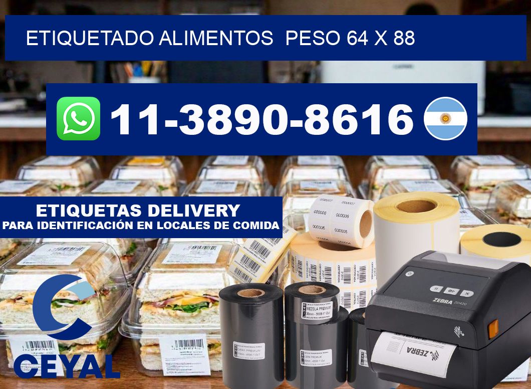 etiquetado alimentos  Peso 64 x 88
