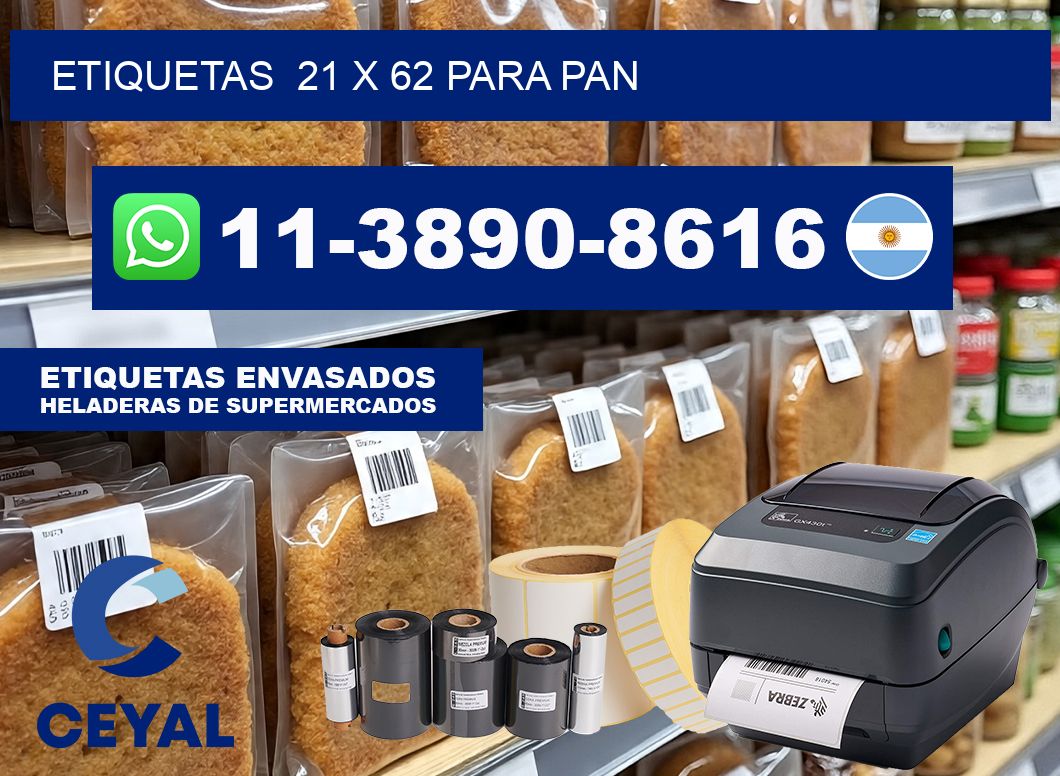 etiquetas  21 x 62 para Pan