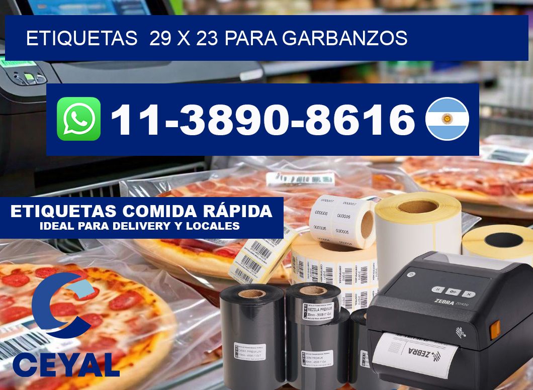etiquetas  29 x 23 para Garbanzos