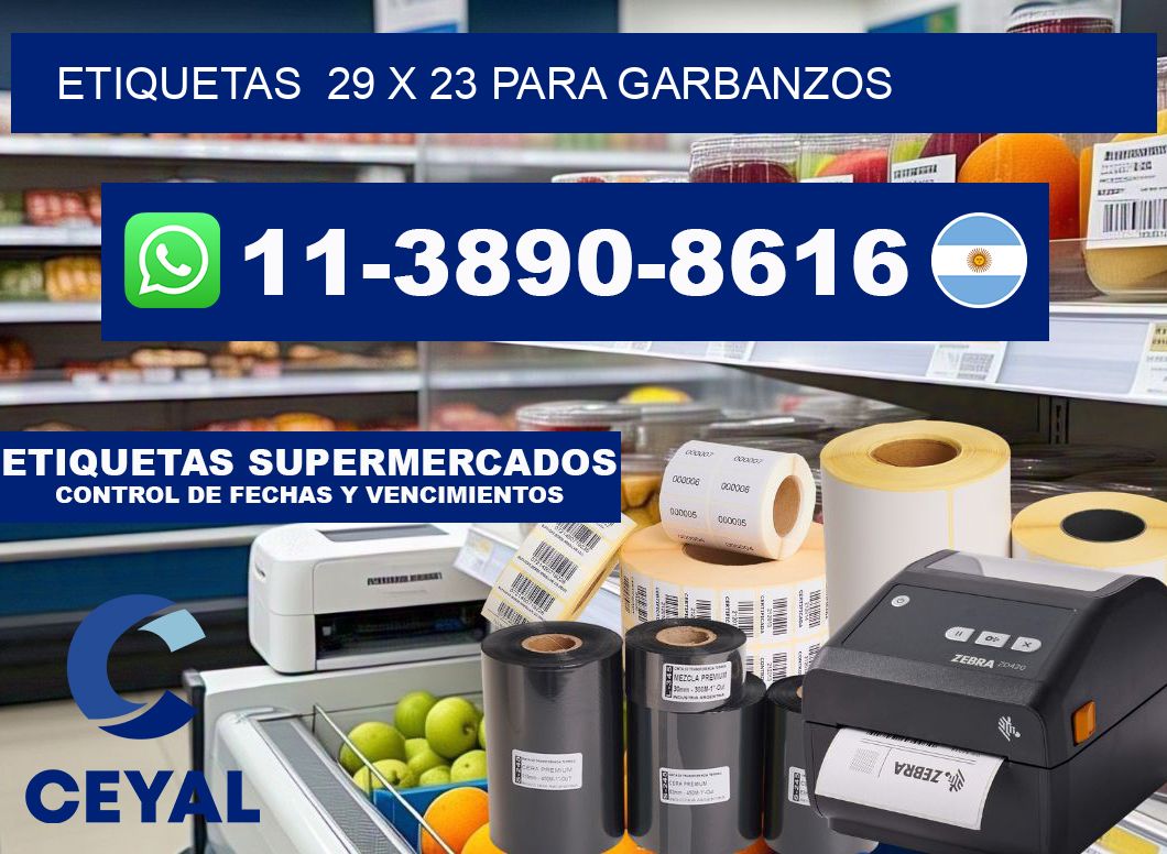 etiquetas  29 x 23 para Garbanzos