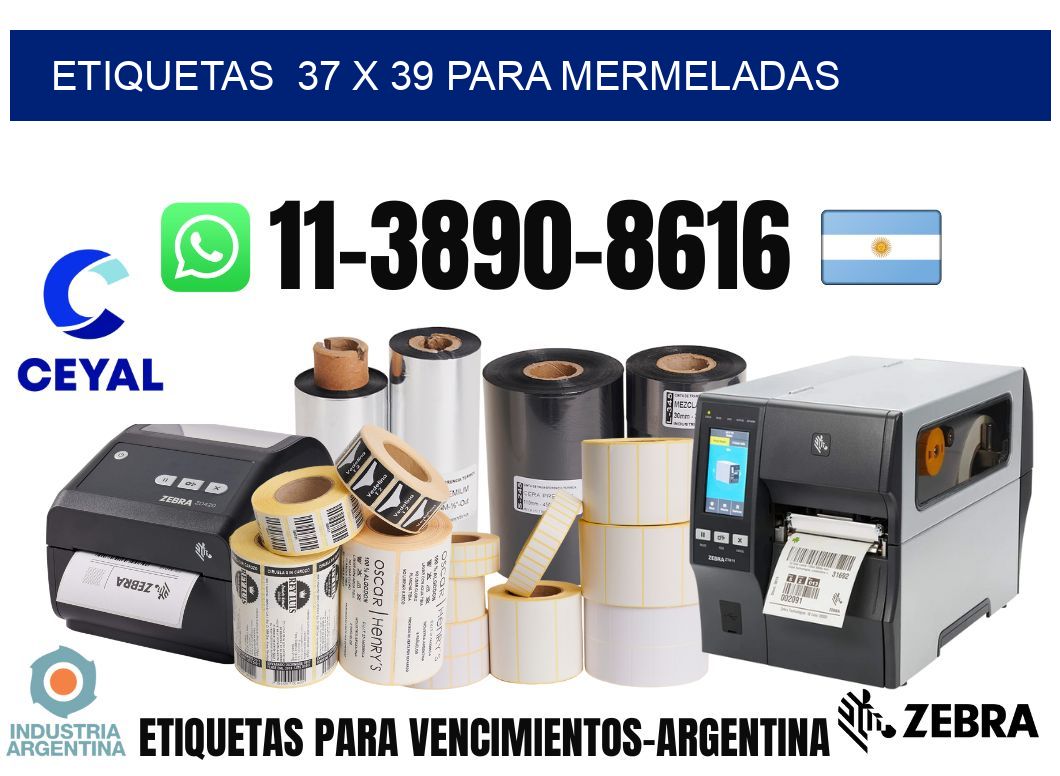 etiquetas  37 x 39 para Mermeladas