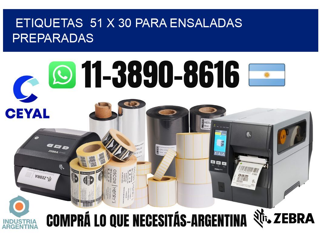 etiquetas  51 x 30 para Ensaladas preparadas