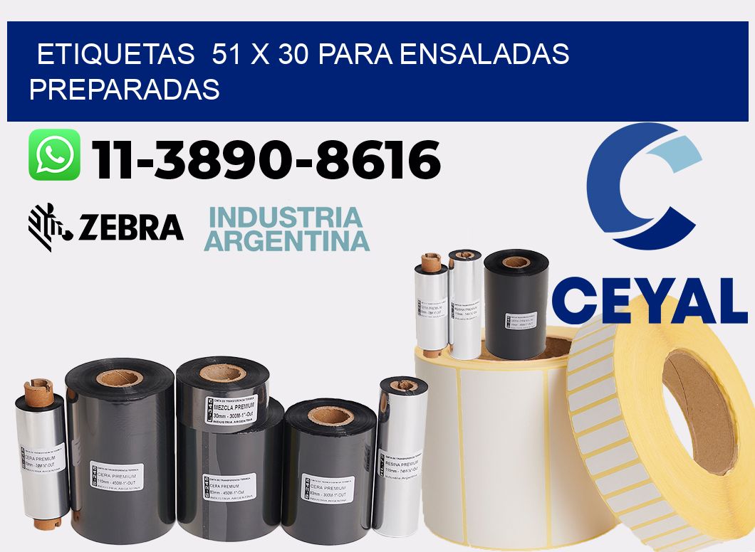 etiquetas  51 x 30 para Ensaladas preparadas