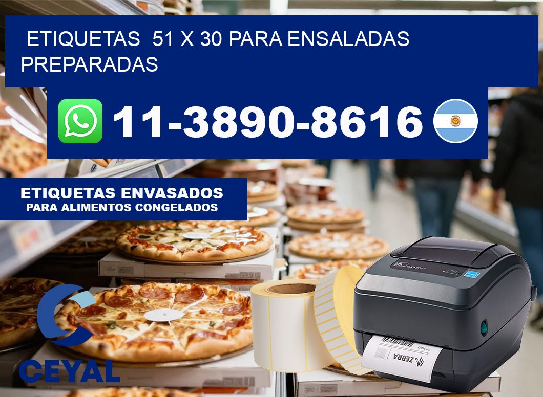 etiquetas  51 x 30 para Ensaladas preparadas